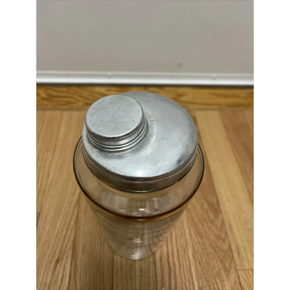 Vintage Clear Glass Large‎ Cocktail Shaker Set